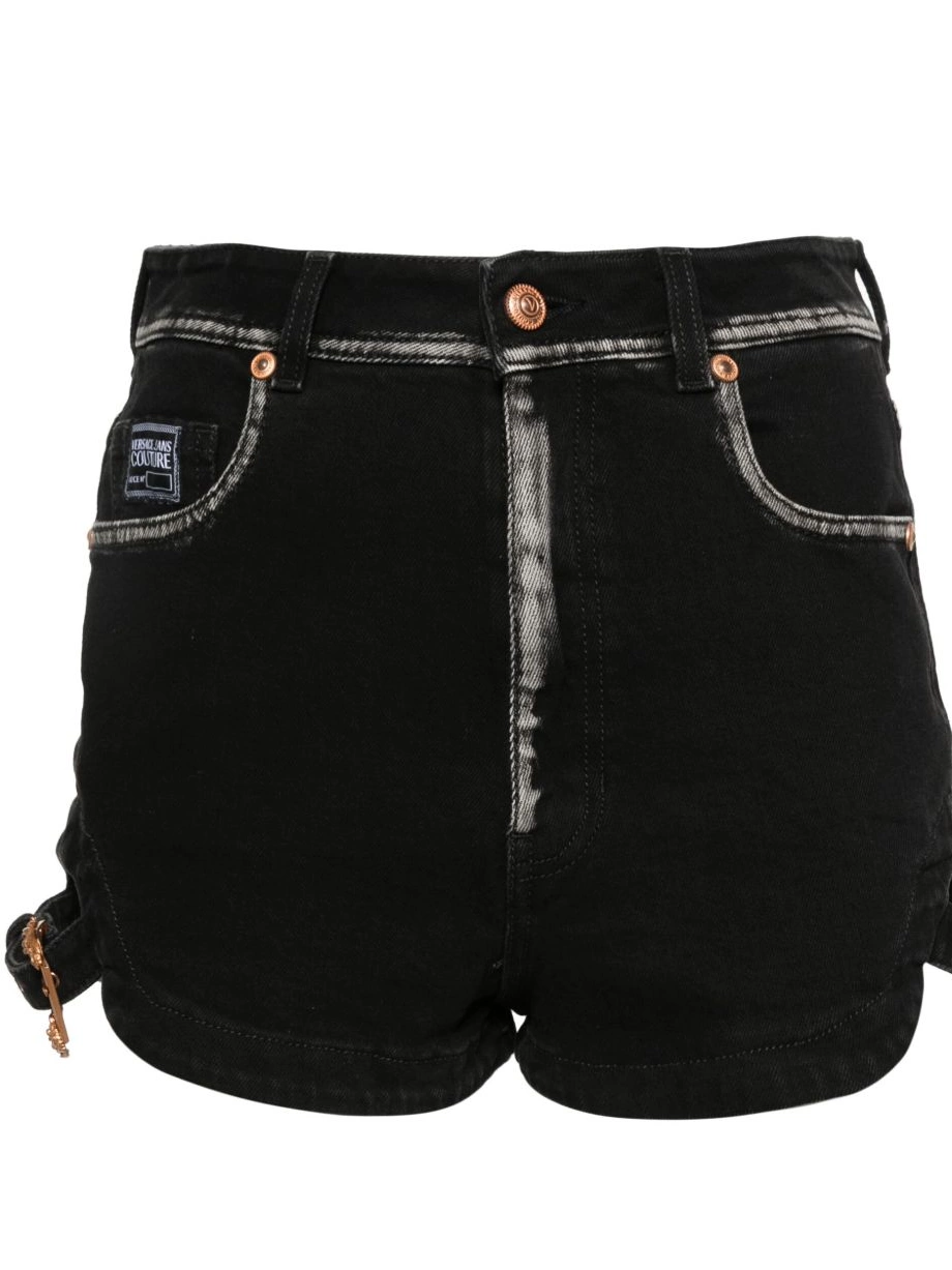 Affordable Women Versace logo-engraved Jeans denim Couture shorts 0729